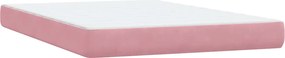 vidaXL Κρεβάτι Boxspring με Στρώμα Ροζ 140x210 εκ. Βελούδινο