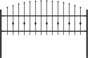 vidaXL Φράχτης με Σπίθες Μαύρο 200 x 130 εκ