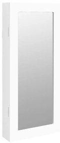 Έπιπλο Κοσμημάτων με Καθρέφτη Επιτοίχιο Λευκό 30 x 8,5 x 67 εκ. - Λευκό