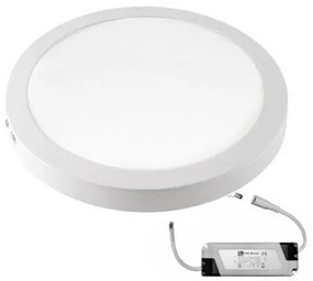 Πλαφονιέρα Φωτιστικό Οροφής Στρογγυλή LED 25W 4000k Αλουμινίου D30 Lumen 21-0253101 Λευκό