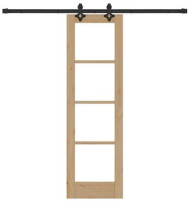 vidaXL Συρόμενη Πόρτα ORKDAL Καφέ 61 x 198.5 εκ. Ξύλο και μέταλλο