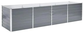 vidaXL Ζαρντινιέρα Υπερυψωμένη Γκρι 320x80x77 εκ. Γαλβανισμ. Χάλυβας