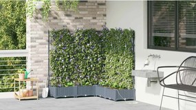 vidaXL Γλάστρα Κήπου 5 pcs Ανοιχτό Γκρι Πλαστικό