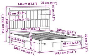 ΚΡΕΒΑΤΙ ΒΙΒΛΙΟΘΗΚΗ ΧΩΡΙΣ ΣΤΡΩΜΑ 140X200 ΕΚ ΜΑΣΙΦ ΞΥΛΟ ΠΕΥΚΟΥ 3322619