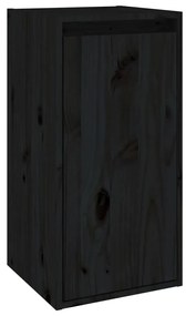 vidaXL Ντουλάπι Τοίχου Μαύρο 30 x 30 x 60 εκ. από Μασίφ Ξύλο Πεύκου