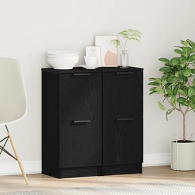 vidaXL Πλαινά γραφεία 2 τμχ σε Μαύρη Δρυ, 30x30x70 εκ, Κατασκευασμένα από Επεξεργασμένο Ξύλο
