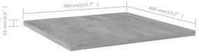 VidaXL Ράφια Βιβλιοθήκης 4 τεμ. Γκρι Σκυροδ. 40x40x1,5 εκ. Επεξ.Ξύλο