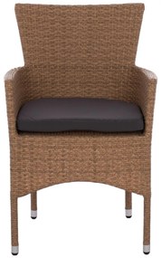 Καρέκλα - Πολυθρόνα NISHA C5684.02 Μεταλλική με Wicker Καφέ - Μόκα &amp; Μαξιλάρι 58x60x87 εκ. 58x60x87 εκ.