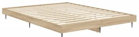 vidaXL Πλαίσιο Κρεβατιού Sonoma Δρυς 135x190 εκ. Επεξεργασμένο Ξύλο