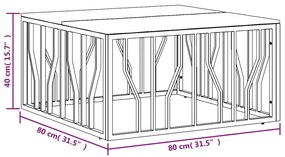 vidaXL Τραπεζάκι Σαλονιού Ασημί Ανοξείδωτο Ατσάλι & Μασίφ Ξύλο Ακακίας