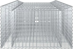 vidaXL Ανασηκωμένο κρεβάτι gabion 3 pcs Ασημί