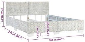 vidaXL Πλαίσιο Κρεβατιού Γκρι 160 x 200 εκ. από Φυσικό Ρατάν