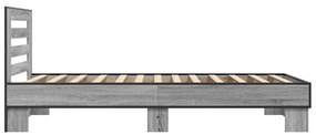 vidaXL Πλαίσιο Κρεβατιού Γκρι Sonoma 75x190 εκ. Επεξ. Ξύλο &amp; Μέταλλο