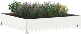 vidaXL Περίγραμμα γκαζόν 4 τμχ. 100 x 100 x 20 cm Ατσάλι Λευκό