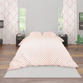 Σεντόνια Σετ 2τμχ Windows 161 White-Coral DimCol Μονό 160x240cm 100% Βαμβάκι