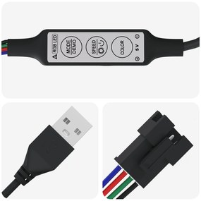 vidaXL Λωρίδα LED 2 pcs Μαύρο και Διαφανές 1000 χιλ