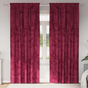 vidaXL Κουρτίνα με κουρτίνες 2 pcs Μπορντό 245 x 140 εκ. Βελούδο