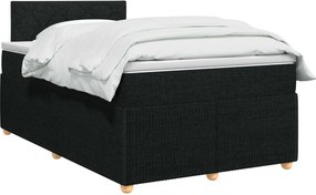 vidaXL Κρεβάτι box spring με στρώμα Μαύρο 120 x 190 cm Ύφασμα