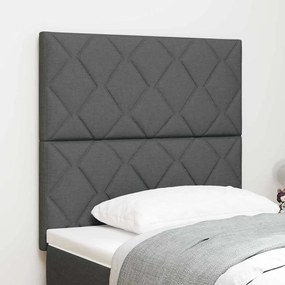 vidaXL LED Κεφαλάρι Σχεδίου Διαμαντένιων Τετραγώνων Σκούρο Γκρι 100 εκ. Υφασμάτινο