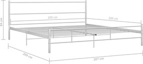vidaXL Πλαίσιο Κρεβατιού Λευκό 200 x 200 εκ. Μεταλλικό