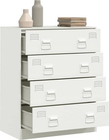 vidaXL Μπουφές Λευκός 67x39x83 εκ. από Ατσάλι