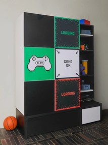 Μεταλλικό κάλυμμα Game on Ντουλάπας Young Users Next-Μαύρο