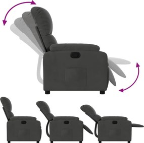 vidaXL Πολυθρόνα Ανακλινόμενη Σκούρο Γκρι από Ύφασμα Μικροϊνών