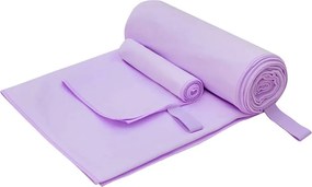 vidaXL Σύνολο πετσέτας αθλητισμού 2 pcs Μοβ ύφασμα