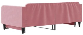 vidaXL Καναπές Κρεβάτι Συρόμενος Ροζ 100x200 εκ. Βελούδινος