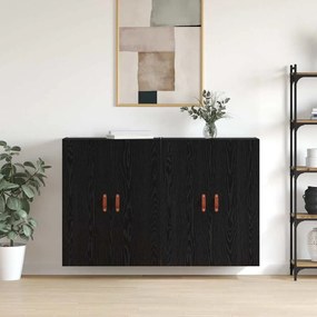 vidaXL Ντουλάπια Τοίχου 2 pcs Μαύρη δρυς 69.5 x 34 x 90 εκ.