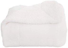 vidaXL Κουβέρτα Λευκό 130 x 150 cm Μαλλί