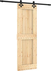 vidaXL Συρόμενη Πόρτα Φυσικό και Μαύρο 70 x 210 cm