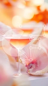 Intra Συλλεκτικό Ξύλινο Παζλ Plywood 4mm - Ποτήρι Martini με Ροζ Υγρό και Ροζ Λουλούδια Σε Ξύλινο Κουτί - Διαστάσεις: 10x10 cm – 25 κομμάτια