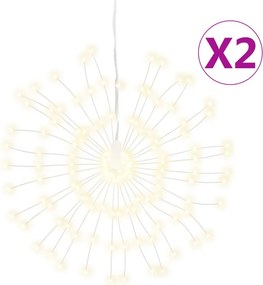 vidaXL Φωτάκια Χριστουγεννιάτικα 2 Τεμ. 140 LED Θερμό Λευκό 17 εκ.