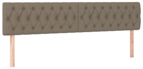 vidaXL Κρεβάτι Boxspring με Στρώμα &amp; LED Taupe 200x200 εκ. Υφασμάτινο