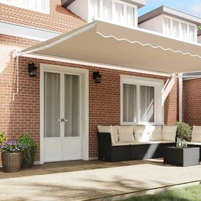 vidaXL Σκηνίτσα Αναδιπλούμενη Μπεζ 500 x 300 εκ Ύφασμα και Μέταλλο