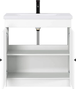 vidaXL Σετ Επίπλων Μπάνιου Λευκό 78,5 x 37,5 x 81 εκ