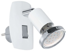 Φωτιστικό Σποτ Με Πρίζα Led 92925 Λευκό Mini 4 Eglo Metal, Plastic