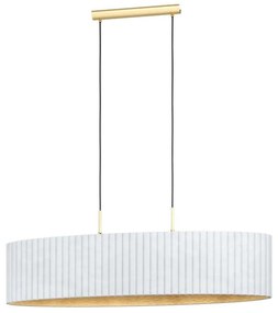 Φωτιστικό Οροφής - Ράγα 39764 Tamaresco E27/2 Brushed Brass-White Eglo Metal, Fabric
