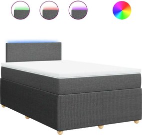 vidaXL Κρεβάτι Boxspring με Στρώμα Σκούρο Γκρι 120x190 εκ Υφασμάτινο