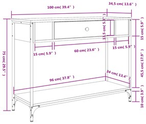 ΤΡΑΠΕΖΙ ΚΟΝΣΟΛΑ ΜΑΥΡΟ 100 X 34 X 75 ΕΚ. ΑΠΟ ΕΠΕΞΕΡΓ. ΞΥΛΟ 834160