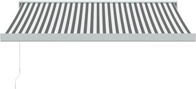vidaXL Τέντα Πτυσσόμενη Ανθρακί και Λευκή 3,5x2,5μ. Ύφασμα / Αλουμίνιο
