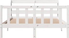 vidaXL Σκελετός Κρεβ. Χωρίς Στρώμα Λευκό 135x190 εκ Μασίφ Πεύκο