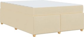 vidaXL Σκελετός Κρεβατιού με στρώμα Κρεμ 140 x 200 cm ύφασμα
