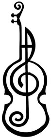 Διακοσμητικό Τοίχου Melody Violin 891TNL2027 29x1,5x84cm Black Wallity Μέταλλο