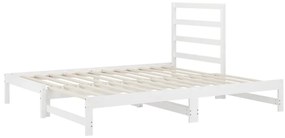 vidaXL Καναπές Κρεβάτι Συρόμενος Λευκός 2x(90x200) εκ. Μασίφ Πεύκο