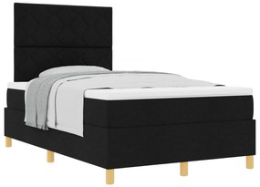 vidaXL Κρεβάτι με Πλαίσιο και Στρώμα Μαύρο 120x200 εκ. Ύφασμα