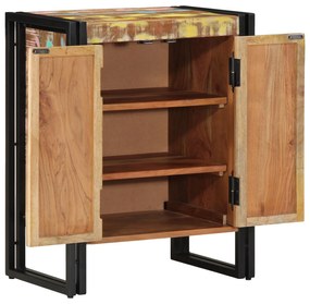 vidaXL Ντουλάπι Παπουτσιών Μαύρο 30x30x40 εκ Μασίφ Ανακυκλωμένο Ξύλο και Ατσάλι