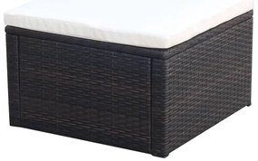 vidaXL Υποπόδιο Καφέ 53 x 53 x 30 εκ. από Συνθετικό Ρατάν