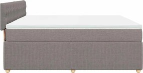 vidaXL Κρεβάτι Boxspring με Στρώμα Taupe 180x200 εκ. Υφασμάτινο